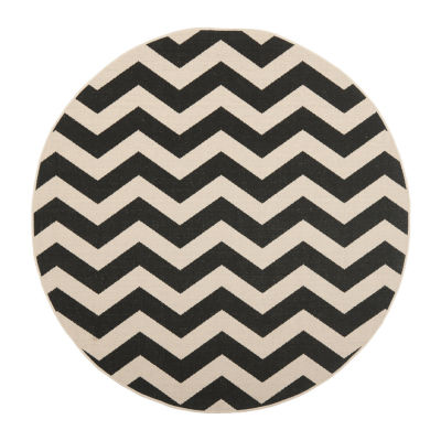 Safavieh Courtyard Collection Kalisha Geometric Indoor/Outdoor Round Area Rug