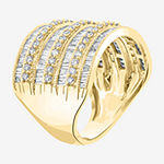 Effy  Womens 1 1/2 CT. T.W. Genuine Diamond 14K Gold Cocktail Ring
