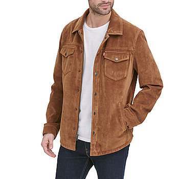 Levi's® Men's Faux Suede Shirt Jacket, Color: Cognac - JCPenney
