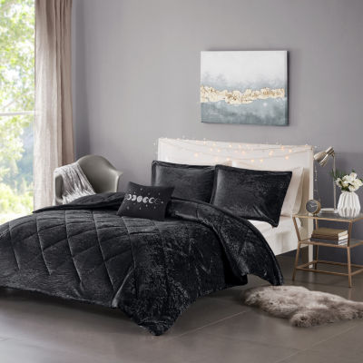 Intelligent Design Isabel Velvet Comforter Set with decorative pillow