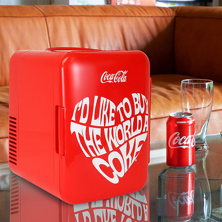 Coca-Cola World 1971 Series Mini Fridge 6 Can Cooler/Warmer, One Size, Red