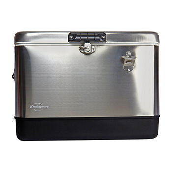 Koolatron Stainless Steel Ice Chest Cooler with Bottle Opener 51L