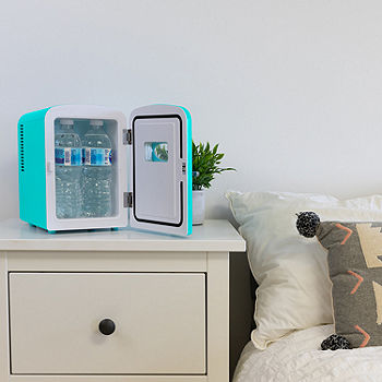 Koolatron Retro Portable Mini Fridge 4 Liter/6 Can AC/DC Thermoelectric Cooler for Skincare Cosmetics Medications Dorm Home