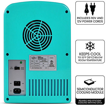 Modelo Portable Mini Fridge Blue 6 Can AC/DC 12V Cooler 4L / 4.2