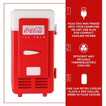 Coca-Cola Can Cooler- Red- USB Mini Fridge for Desk- Office- Dorm CCRF-01, Color: Red - JCPenney