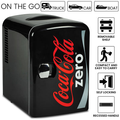 Coca-Cola Coke Zero 4L Portable Cooler/Warmer 12V AC/DC Mini Fridge
