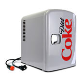 Coca-cola 12V Portable 4 Liter / 6 Can Thermoelektrischer Mini-Kühlschrank  Kühler / Wärmer mit Bluetooth-Lautsprecher