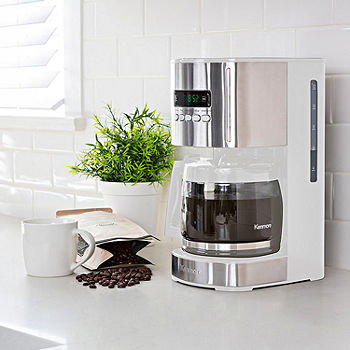White 12-Cup Programmable Coffee Maker