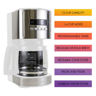 Kenmore® Programmable 12-Cup Coffee Maker, White