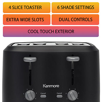 BLACK+DECKERE 4-Slice Toaster with Extra Wide Slots and 6 Shade Settings
