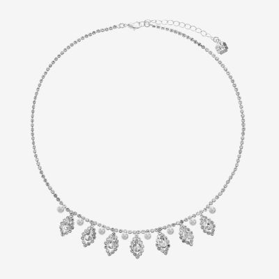 Jewelry Silver Tone 17 Inch Rolo Collar Necklace, Color White JCPenney