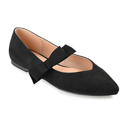 Journee Collection Womens Aizlynn Pointed Toe Ballet Flats, 10 Medium, Black