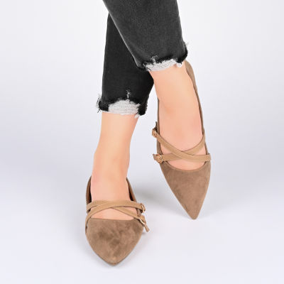 Journee Collection Patricia-Wd Womens Pointed Closed Toe-Wide Width Ballet Flats
