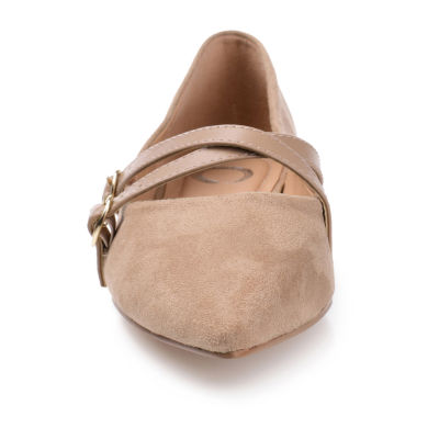 Journee Collection Patricia-Wd Womens Pointed Closed Toe-Wide Width Ballet Flats
