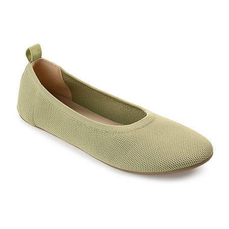 Journee Collection Womens Jersie Ballet Flats, 8 Wide, Green