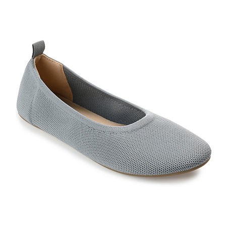 Journee Collection Jersie Womens Round Closed Toe Ballet Flats, 8 Wide, Gray