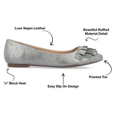 Journee Collection Womens Judy Slip-on Pointed Toe Ballet Flats
