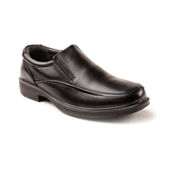 Stacy Adams Blake Mens Leather Moc-Toe Slip-On Dress Shoes, 9 Medium, Black