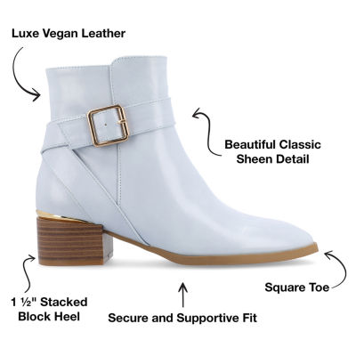 Journee Collection Womens Elley Stacked Heel Booties