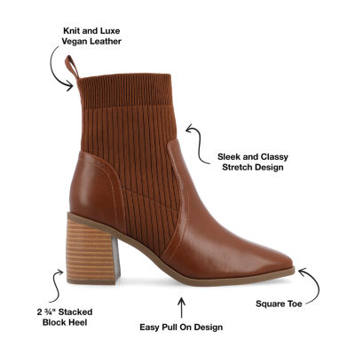 Journee Collection Womens Harlowe Stacked Heel Booties