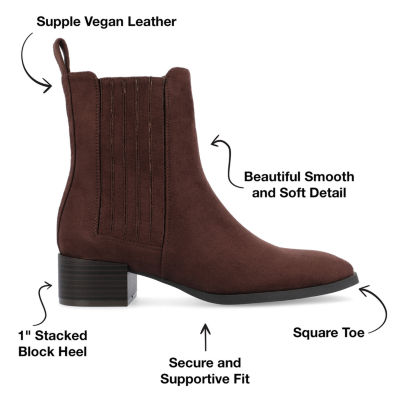 Journee Collection Womens Wrenley Stacked Heel Booties