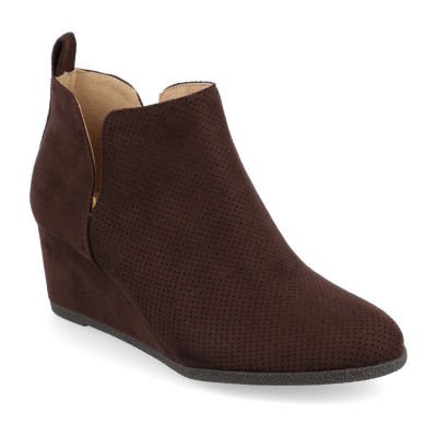 Journee Collection Womens Mylee-Wd Wedge Heel Booties Wide Width