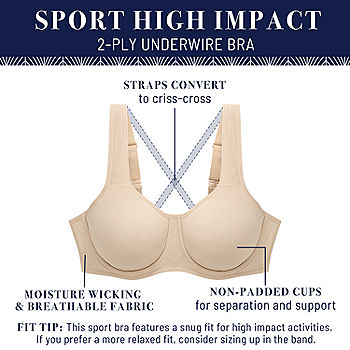 Women's High Impact Front Closure Bra Padded Adjustable Strap