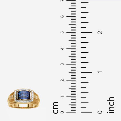 Mens Lab Created Blue Sapphire Fashion Ring