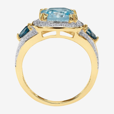 Womens Genuine Blue Topaz Cocktail Ring