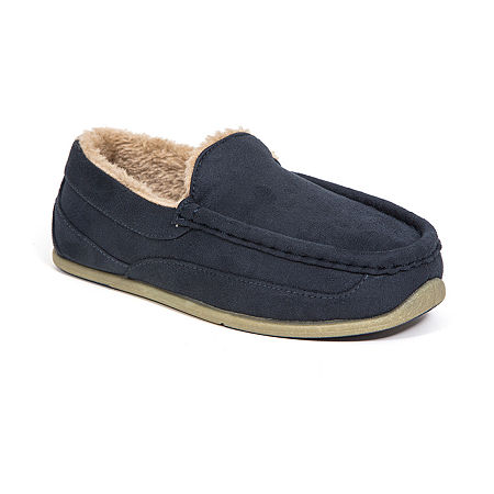 Deer Stags Spun Kids Unisex Moccasin Slippers, 5 Medium, Blue