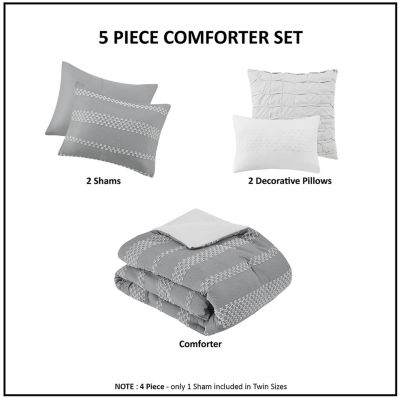 Madison Park Hendry Jacquard 5-pc. Midweight Comforter Set