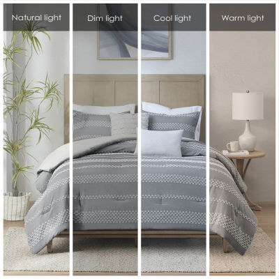 Hiend Accents Serenity Modern Woven Jacquard Mini Comforter Set