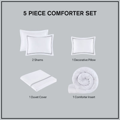 Madison Park Signature 500tc Cotton 5-pc. Midweight Embroidered Comforter Set