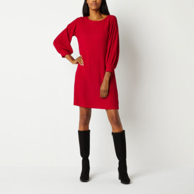 Studio 1 Womens 3/4 Sleeve Shift Dress