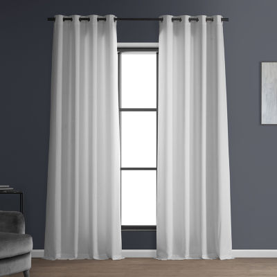 Exclusive Fabrics & Furnishing Italian Faux Linen Light-Filtering Grommet Top Single Curtain Panel