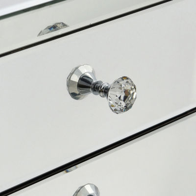 3 Drawer Mirrored Accent Chest with Tapered Feet