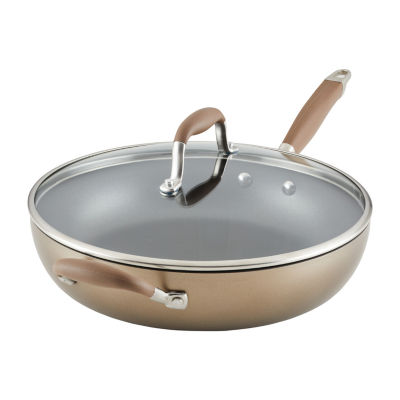 Anolon Advanced 12" Deep Frying Pan with Lid and Helper Handle