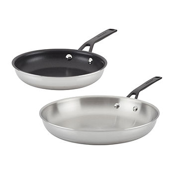 Cuisinart Professional Series 2-pc. Stainless Steel Dishwasher Safe  Skillet, Color: Stainless Steel - JCPenney
