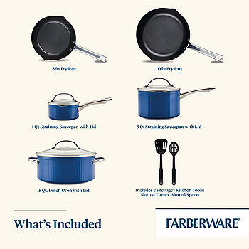Farberware 12 Piece Purecook Ceramic Nonstick Cookware Cookware Set, Blue