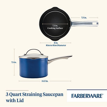 Farberware 3 Quart Saucepan Double Pour Spouts Lid Stainless