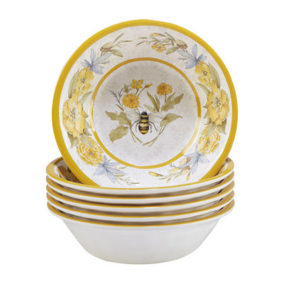 Certified International Bee Sweet All Purpose 6-pc. Melamine Soup Bowl