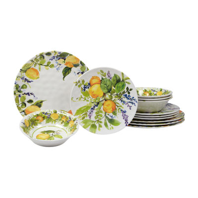 Certified International Lemon Zest 12-pc. Melamine Dinnerware Set