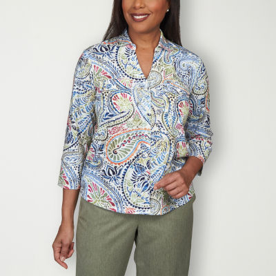 Liz Claiborne Womens Short Sleeve Regular Fit Button-Down Shirt