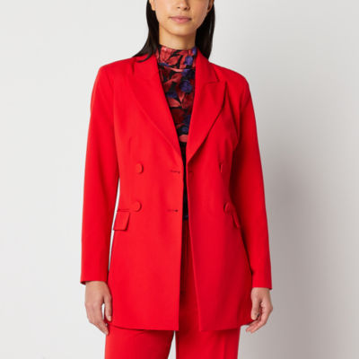 Worthington Womens Regular Fit Double Breasted Blazer, Color: Goji ...