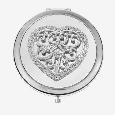 Mixit Silver Tone Heart Compact Mirror