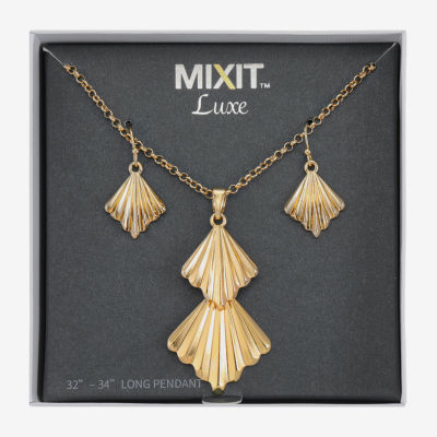 Mixit Gold Tone Pendant Necklace & Drop Earrings 2-pc. Jewelry Set