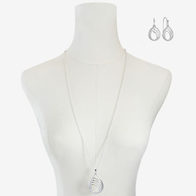 Mixit Silver Tone Pendant Necklace & Drop Earrings 2-pc. Jewelry Set