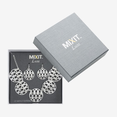 Mixit Silver Tone Collar Necklace & Drop Earrings 2-pc. Round Jewelry Set