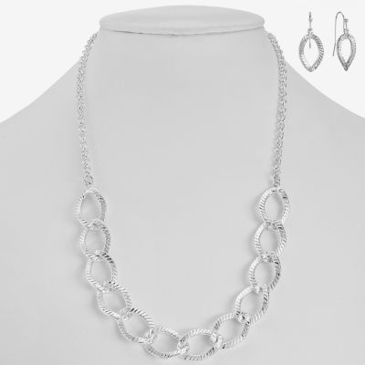 Mixit Silver Tone Chain Necklace & Drop Earrings 2-pc. Jewelry Set