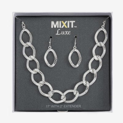 Mixit Silver Tone Chain Necklace & Drop Earrings 2-pc. Jewelry Set